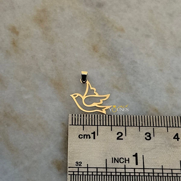 تصویر دوم آویز کبوتر طلا لیزری